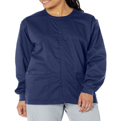 WonderWink Snap Front Jacket Outerwear, -navy, Large