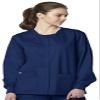WonderWink Snap Front Jacket Outerwear, -navy, Large view 4
