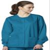 WonderWink Plus-Size Snap Front Jacket Outerwear, Teal Blue, 3X-Large view 4