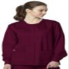 WonderWink Snap Front Jacket Outerwear, Wine, X-Large view 4