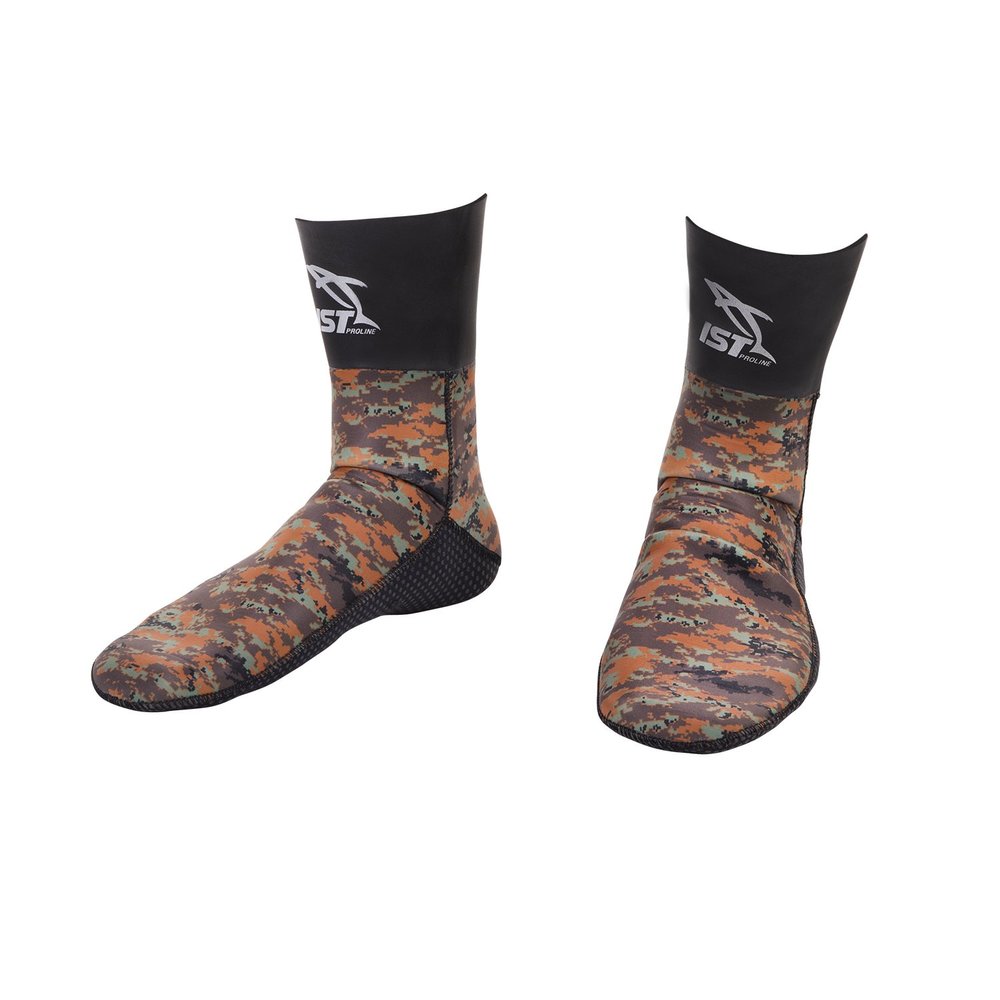 IST Camouflage Neoprene Socks (3mm Brown Camo, S)