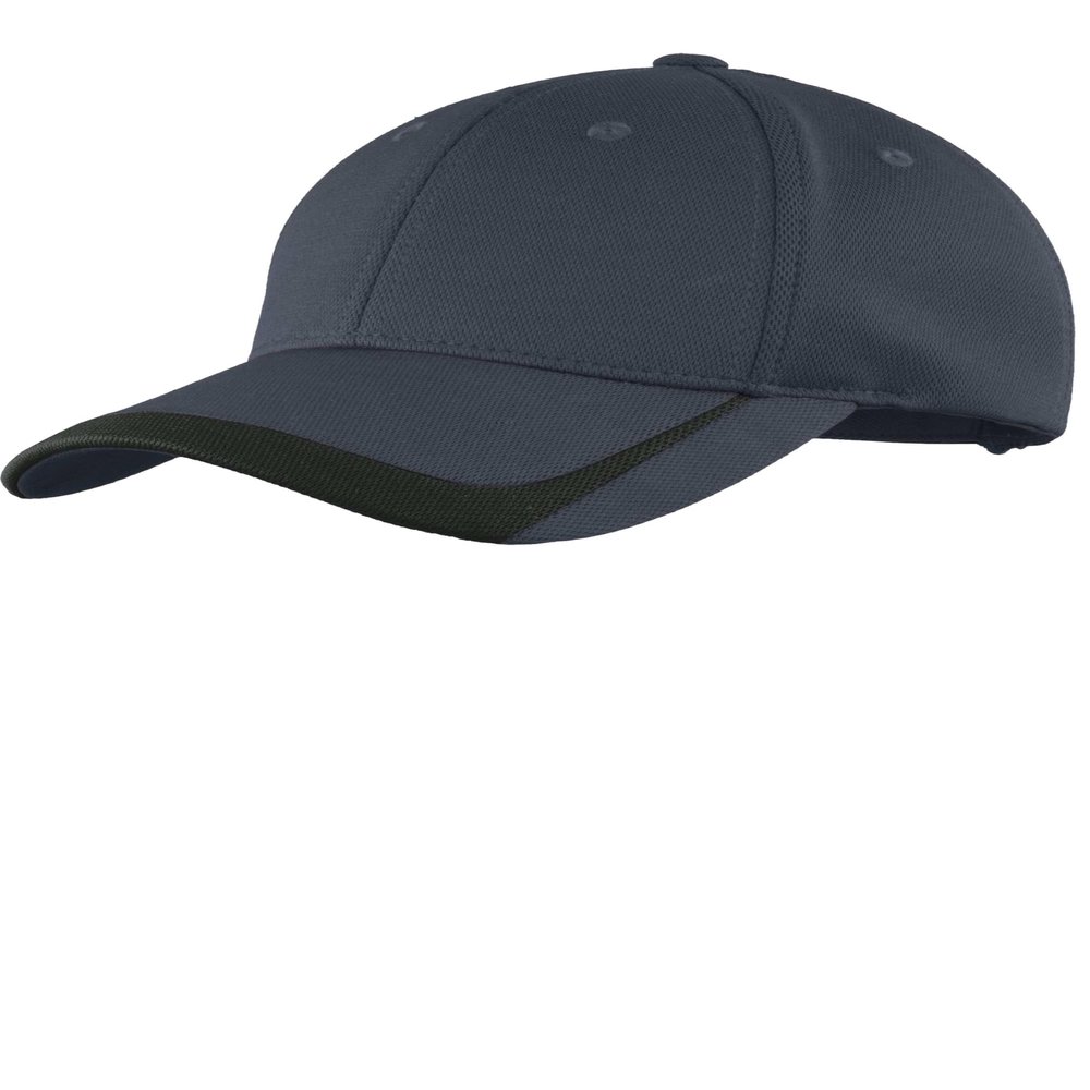 SPORT-TEK Unisex Pique Colorblock Cap | Adjustable Baseball Hat for Women & Men with Moisture Wicking Sweatband Graphite/Black
