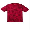 SPORT-TEK Youth CamoHex Tee | Athletic Fit T-Shirt for Boys & Girls, Spring & Summer Kids' Clothing, Breathable Activewear Deep Red view 1