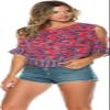 Rip Curl Juniors Skyla Printed Shirt, Fiesta, Medium view 1