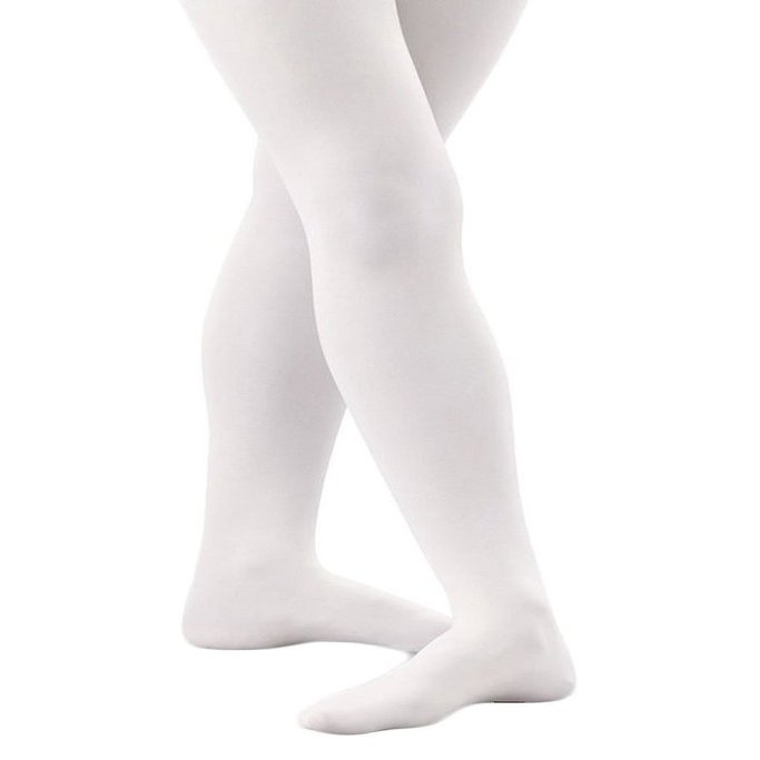 Banner Bonnie Girls' Opaque Microfiber Ultra Soft Hold & Stretch Dance Uniform Footed Tights White 10-12