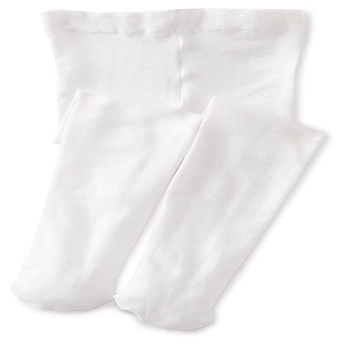 Banner Bonnie Girls' Opaque Microfiber Hold & Stretch Dance School Uniform Footed Tights White 12-14