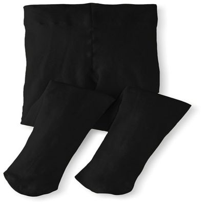 Banner Bonnie Girls' Opaque Microfiber Ultra Soft Hold & Stretch Dance Uniform Footed Tights Black 2-4