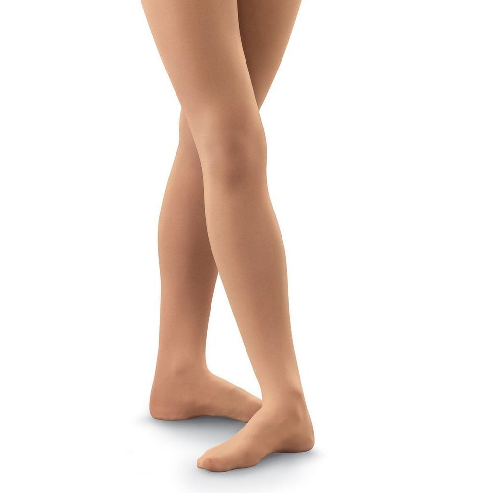 Banner Bonnie Girls' Opaque Microfiber Ultra Soft Hold & Stretch Dance Uniform Footed Tights Beige 12-14