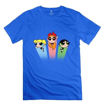 yisw Men's The Powerpuff Girls T-Shirt 100% Cotton Print Apparel