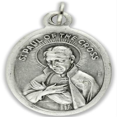 Gifts Catholic, Inc. Lot of 5 - St Paul of The Cross/Pray for US 1" Medals Silver Oxidized Made in Italy