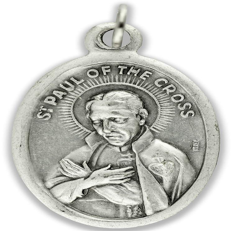 Gifts Catholic, Inc. Lot of 5 - St Paul of The Cross/Pray for US 1" Medals Silver Oxidized Made in Italy