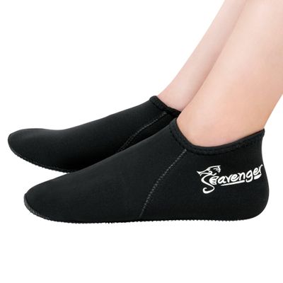 Seavenger Zephyr 3mm Neoprene Socks | Wetsuit Booties for Scuba Diving, Snorkeling, Swimming (Black, X-Large)