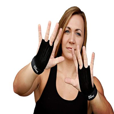 Bear KompleX 2 Hole Leather Hand Grips for Gymnastics, Cross-fit, Pull-ups, Weightlifting. WODs with Wrist Straps, Comfort and Support, Hand Protection from Rips and Blisters for Men and Women