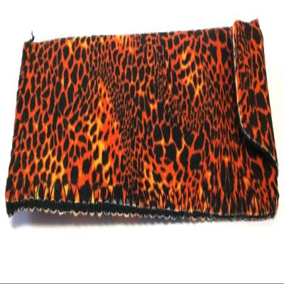 Calabria Cheetah Animal Print Soft Slip-In Eyeglass Case Womens Cute Slim Eye Glasses Pouch Sunglass Bag Hook & Loop Closure