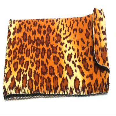 Calabria Leopard Animal Print Soft Slip-In Eyeglass Case Brown Women Cute Slim Eye Glasses Pouch Sunglasses Bag Flap Closure