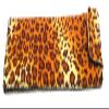 Calabria Leopard Animal Print Soft Slip-In Eyeglass Case Brown Women Cute Slim Eye Glasses Pouch Sunglasses Bag Flap Closure view 1