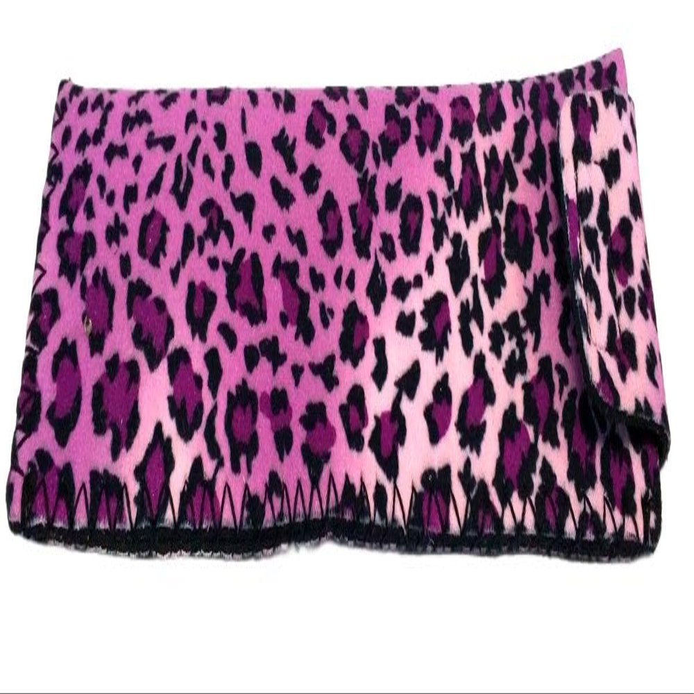 Calabria Leopard Animal Print Soft Slip-In Eyeglass Case Purple Womens Cute Slim Eye Glasses Pouch Sunglass Bag Flap Closure