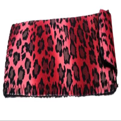 Calabria Leopard Animal Print Soft Slip-In Eyeglass Case Red Womens Cute Slim Eye Glasses Pouch Sunglasses Bag Flap Closure
