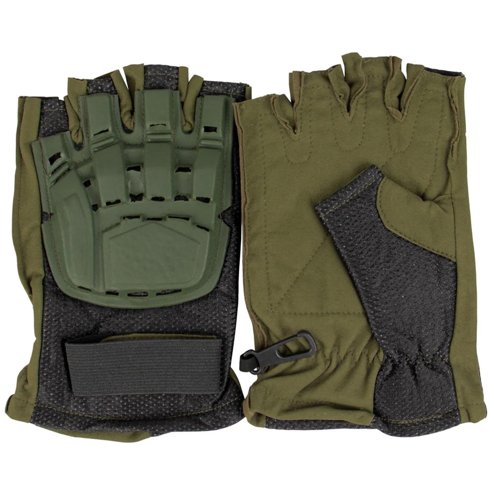 Fox Outdoor Products Half Finger Tactical Engagement Gloves, Olive Drab, Small
