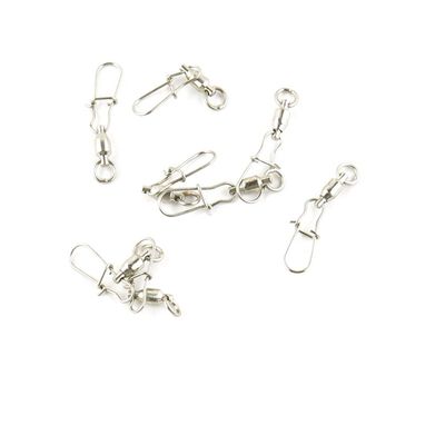 100 pieces Fishing Swivel Ball Bearing Rolling Ring Test 8kg Cross Lock Peche Pivot Terminal Tackle