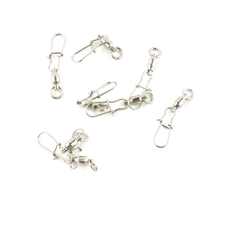 100 pieces Fishing Swivel Ball Bearing Rolling Ring Test 8kg Cross Lock Peche Pivot Terminal Tackle