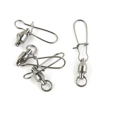 50 pieces Fishing Swivel Ball Bearing Rolling Ring Test 50kg Cross Lock Peche Pivot Terminal Tackle