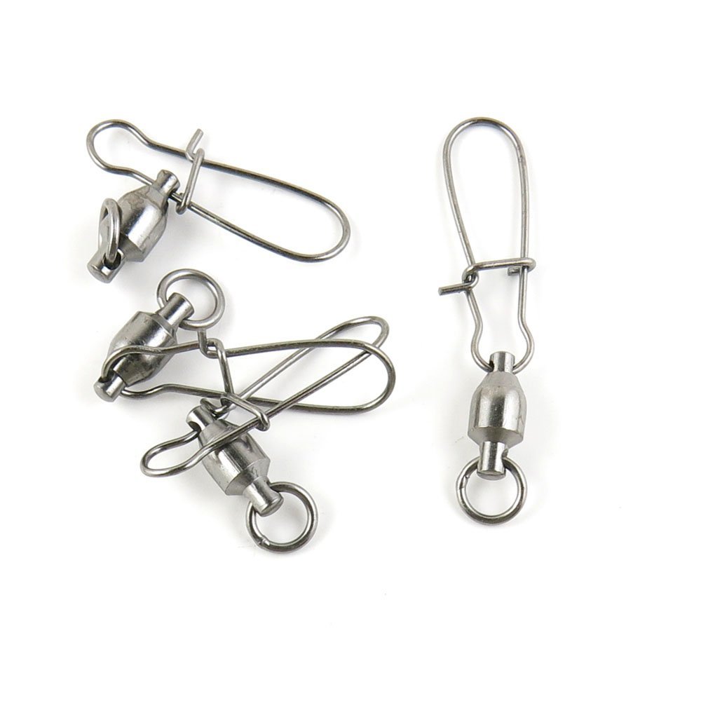 50 pieces Fishing Swivel Ball Bearing Rolling Ring Test 50kg Cross Lock Peche Pivot Terminal Tackle