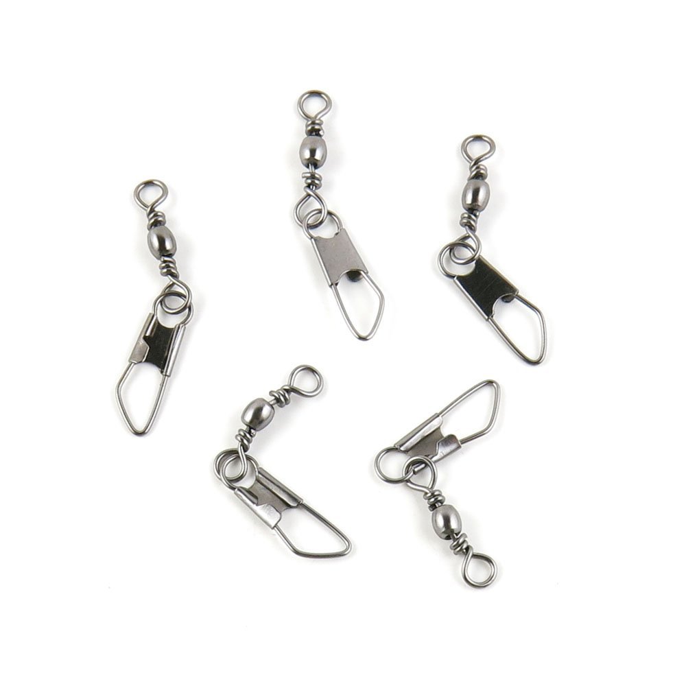 250 pieces Fishing Swivel Snap Rolling Test 19kg Cross Lock Peche Pivot Terminal Tackle
