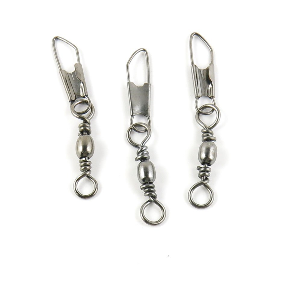 130 pieces Fishing Swivel Snap Rolling Test 23kg Cross Lock Peche Pivot Terminal Tackle