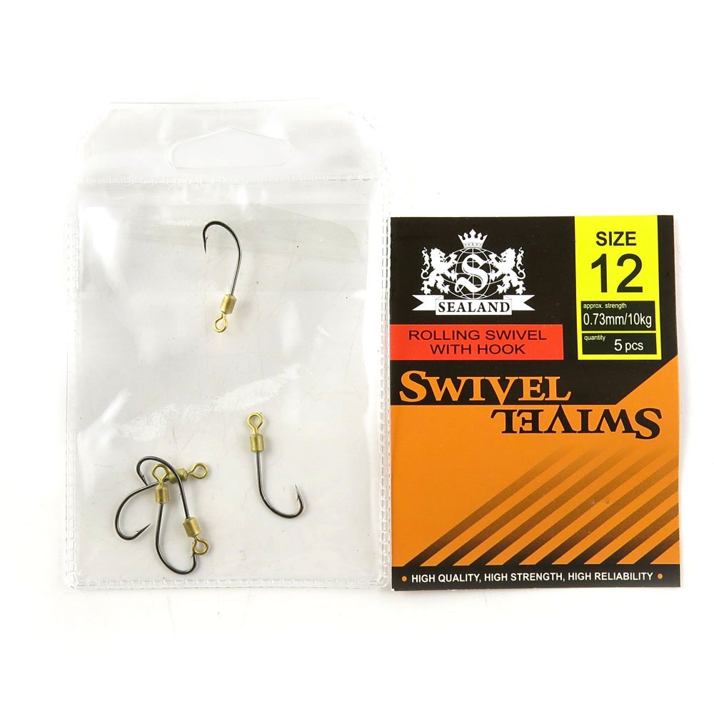 40 packs Fishing Swivel Rolling with Hook12# Peche Pivot Terminal Tackle
