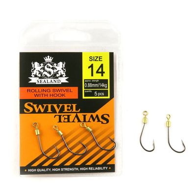 40 packs Fishing Swivel Rolling with Hook 14# Peche Pivot Terminal Tackle