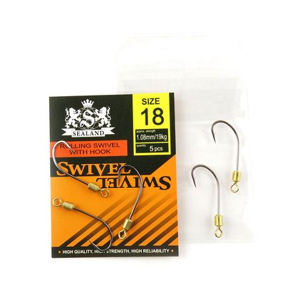 30 packs Fishing Swivel Rolling with Hook 18# Peche Pivot Terminal Tackle