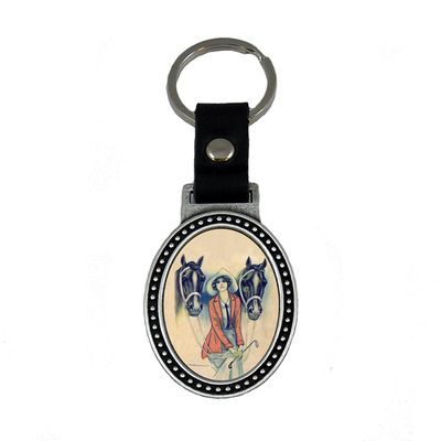 Indiana Metal Craft Glamour?Lady and Horse Leather Strap?Key Tag IMC-Retail