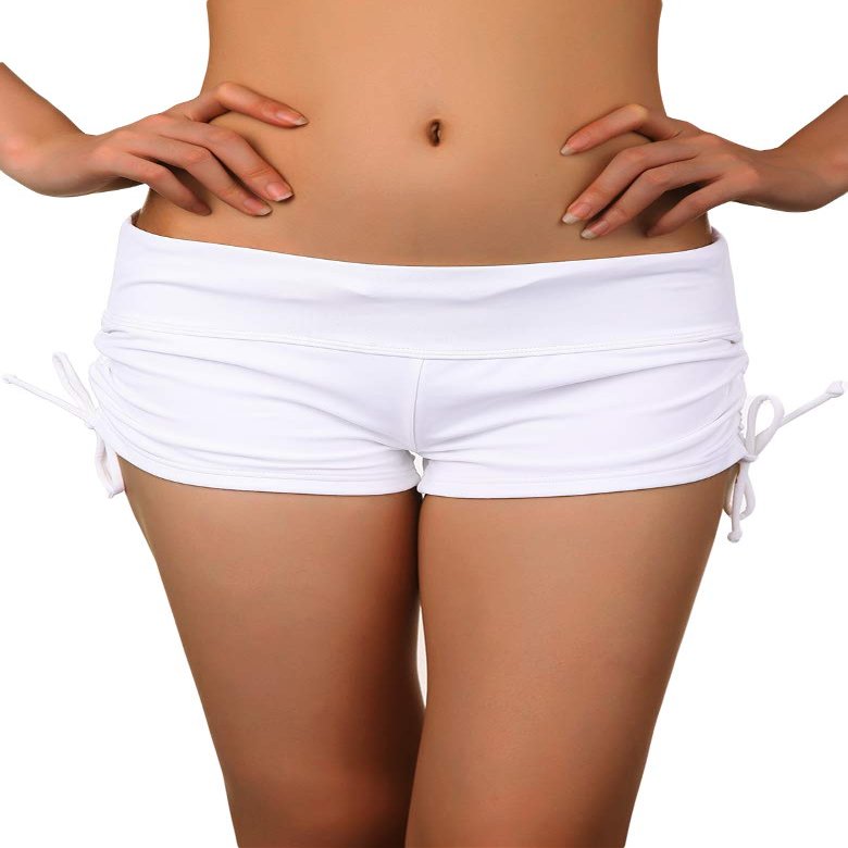 Cokar Solid White Boy Short Swimwear Women Bottoms