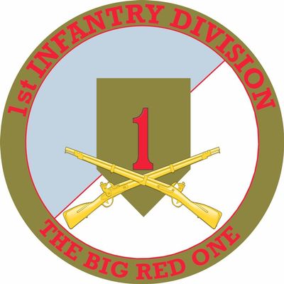 1st Infantry Division with Crossed Rifles 3.8 Inch Decal