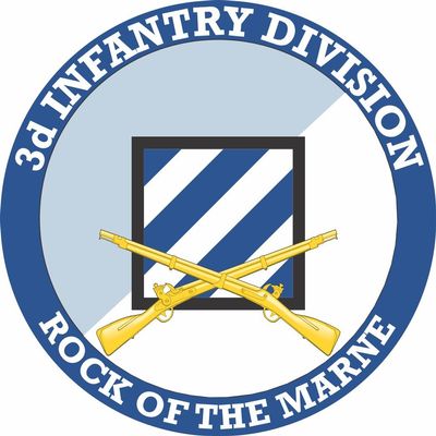 3rd Infantry Division with Crossed Rifles 3.8 Inch Decal
