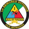 1st Armored Division with Armor Insignia 3.8 Inch Decal view 1