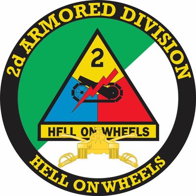 2nd Armored Division with Armor Insignia 5.5 Inch Decal (2 Pack)
