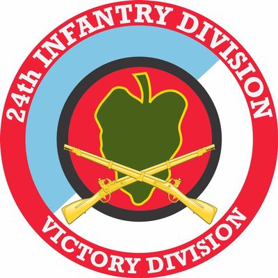 24th Infantry Division with Crossed Rifles 3.8 Inch Decal
