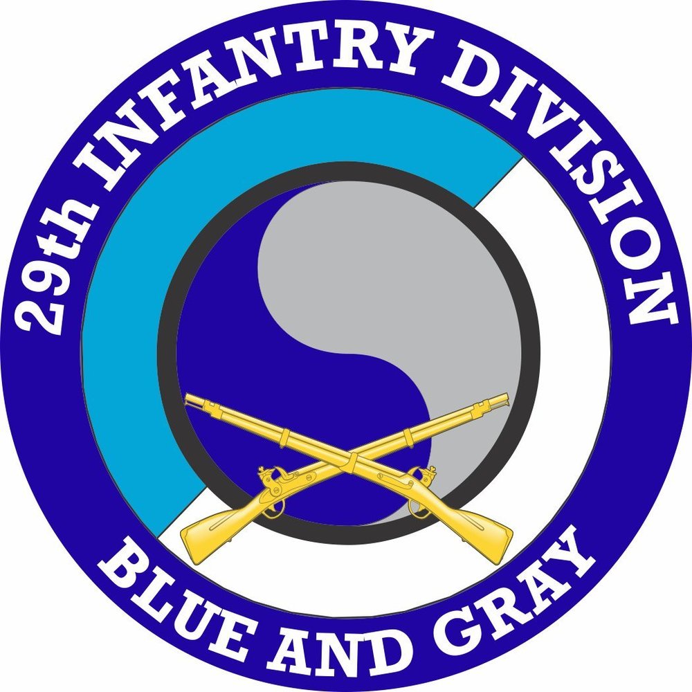 29th Infantry Division with Crossed Rifles 5.5 Inch Decal