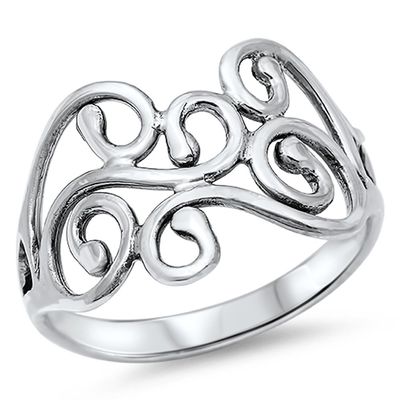 Women's Cutout Fashion Designer Ring New .925 Sterling Silver Band Size 7