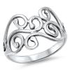 Women's Cutout Fashion Designer Ring New .925 Sterling Silver Band Size 7 view 1