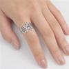 Women's Cutout Fashion Designer Ring New .925 Sterling Silver Band Size 7 view 2