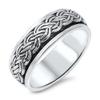 Spinner Men's Wedding Band Celtic Weave Braid Ring Sterling Silver Size 7 view 1