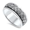 Spinner Men's Wedding Band Celtic Weave Braid Ring Sterling Silver Size 7 view 2