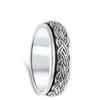 Spinner Men's Wedding Band Celtic Weave Braid Ring Sterling Silver Size 7 view 3
