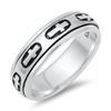 Men's Christian Spinner Cross Ring New .925 Sterling Silver Band Size 10 view 1