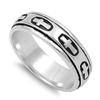 Men's Christian Spinner Cross Ring New .925 Sterling Silver Band Size 10 view 2