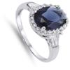 Blue Simulated Sapphire Beautiful Halo Ring New .925 Sterling Silver Band Size 9 view 2