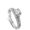 Wedding Set White Halo Unique Ring New .925 Sterling Silver Band Size 10 view 3